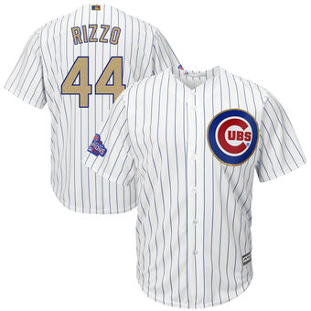 Men's Chicago Cubs Anthony Rizzo Majestic White 2017 Gold Program Player Big & Tall Jersey
