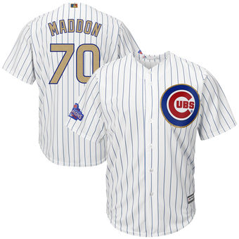 Men's Chicago Cubs Joe Maddon Majestic White 2017 Gold Program Cool Base Player Jersey Men's Chicago Cubs Joe Maddon Majestic White 2017 Gold Program Cool Base Player Jersey