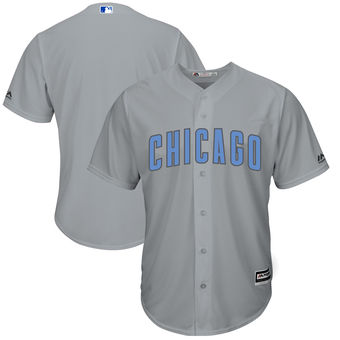 Men's Chicago Cubs Majestic Gray Father's Day Cool Base Replica Team Jersey