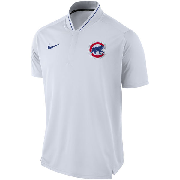 Men's Chicago Cubs Nike White Authentic Collection Elite Performance Polo