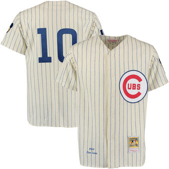 Men's Chicago Cubs Ron Santo Mitchell & Ness Cream Authentic Jersey