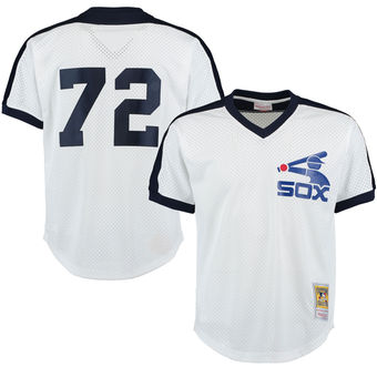 Men's Chicago White Sox Carlton Fisk Mitchell & Ness White Cooperstown Mesh Batting Practice Jersey Men's Chicago White Sox Carlton Fisk Mitchell & Ness White Cooperstown Mesh Batting Practice Jersey