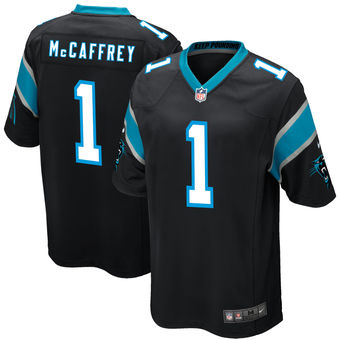 Men's Christian McCaffrey Carolina Panthers Nike 2017 Draft Pick Game Jersey - Black