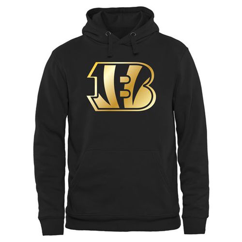 Men's Cincinnati Bengals Pro Line Black Gold Collection Pullover Hoodie Men's Cincinnati Bengals Pro Line Black Gold Collection Pullover Hoodie