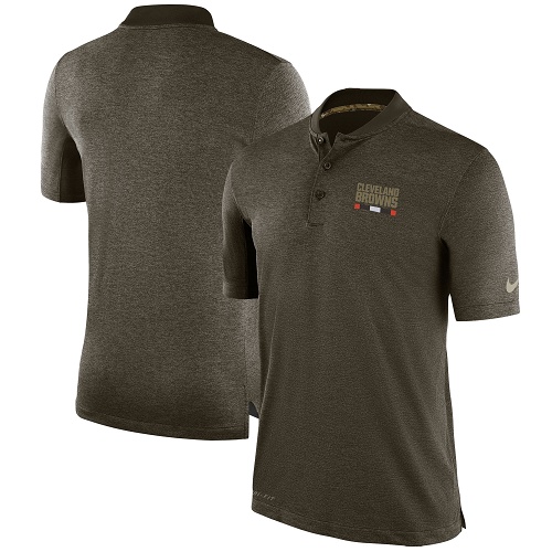 Men's Cleveland Browns Nike Olive Salute to Service Sideline Polo T-Shirt Men's Cleveland Browns Nike Olive Salute to Service Sideline Polo T-Shirt