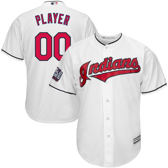 Men's Cleveland Indians Majestic White 2016 World Series Bound Cool Base Custom Jersey