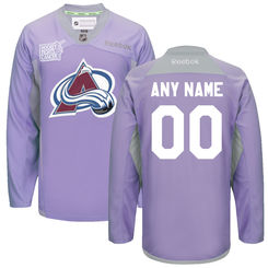 Men's Colorado Avalanche Reebok Purple Custom 2016 Hockey Fights Cancer Practice Jersey