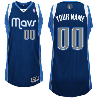 Men's Dallas Mavericks Navy Custom Authentic Jersey