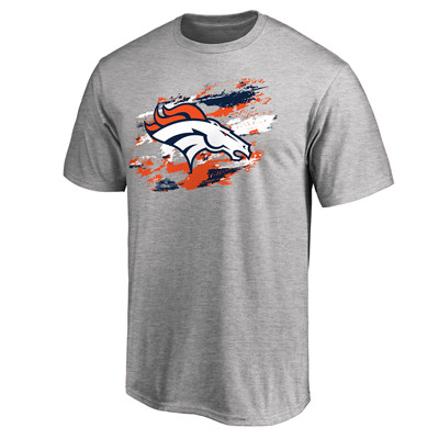 Men's Denver Broncos NFL Pro Line Heathered Gray True Color T-Shirt Men's Denver Broncos NFL Pro Line Heathered Gray True Color T-Shirt