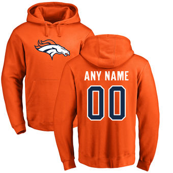 Men's Denver Broncos Pro Line Orange Any Name & Number Logo Personalized Pullover Hoodie