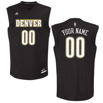 Men's Denver Nuggets adidas Black Custom Chase Jersey