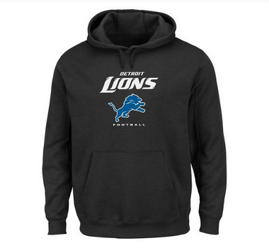 Men's Detroit Lions Black Critical Victory Pullover Hoodie