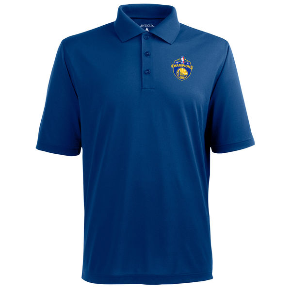 Men's Golden State Warriors Antigua 2017 NBA Finals Champions Pique Desert Dry Xtra-Lite Polo - Royal