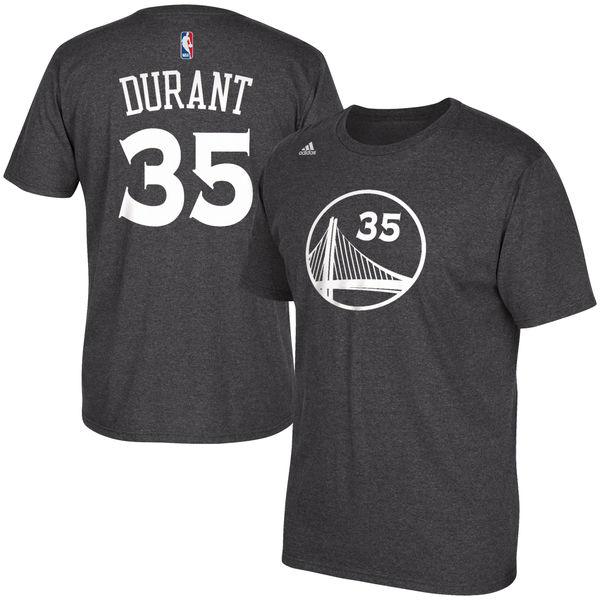 Men's Golden State Warriors Kevin Durant adidas Gray Name & Number T-Shirt