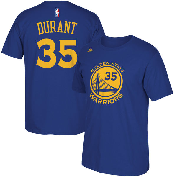 Men's Golden State Warriors Kevin Durant adidas Royal Name & Number T-Shirt