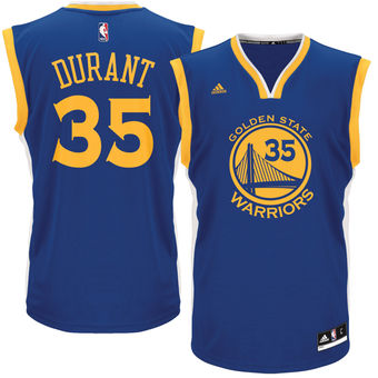 Men's Golden State Warriors Kevin Durant adidas Royal Road Replica Jersey