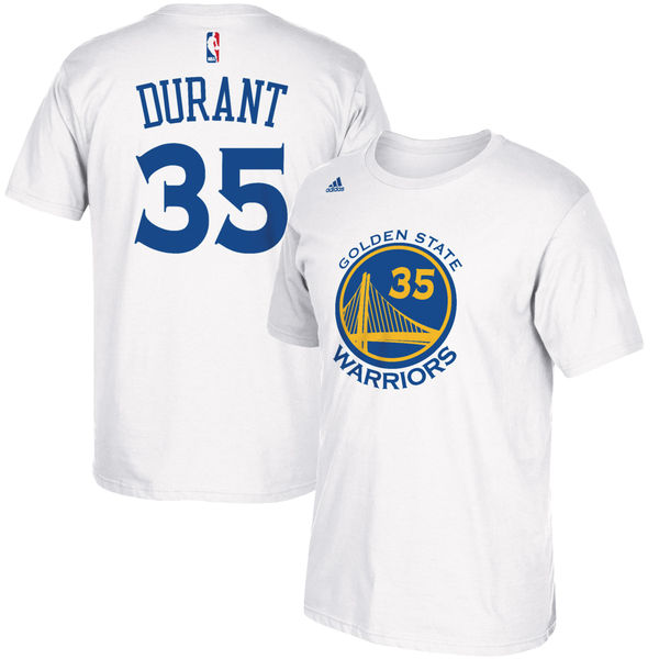 Men's Golden State Warriors Kevin Durant adidas White Name & Number T-Shirt