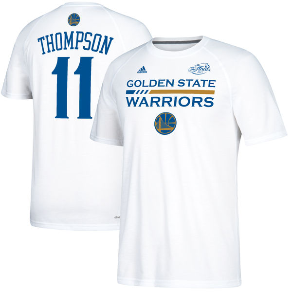 Men's Golden State Warriors Klay Thompson adidas White 2017 NBA Finals Bound Gametime Shooter T-Shirt Men's Golden State Warriors Klay Thompson adidas White 2017 NBA Finals Bound Gametime Shooter T-Shirt