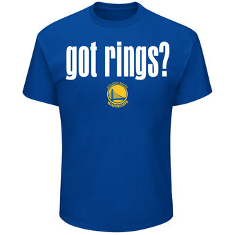 Men's Golden State Warriors Majestic Royal 2017 NBA Finals Champions Got Rings T-Shirt