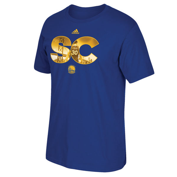 Men's Golden State Warriors Stephen Curry adidas Royal Initial Landmark T-Shirt Men's Golden State Warriors Stephen Curry adidas Royal Initial Landmark T-Shirt