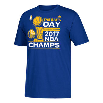 Men's Golden State Warriors adidas Royal 2017 NBA Finals Champions Parade T-Shirt