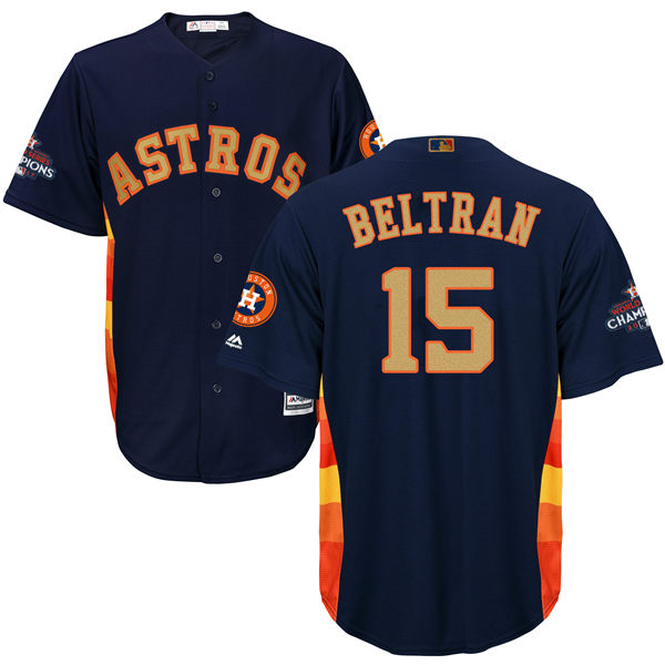 Men's Houston Astros #15 Carlos Beltran Navy Blue 2018 Gold Program Cool Base Stitched MLB Jersey Men's Houston Astros #15 Carlos Beltran Navy Blue 2018 Gold Program Cool Base Stitched MLB Jersey