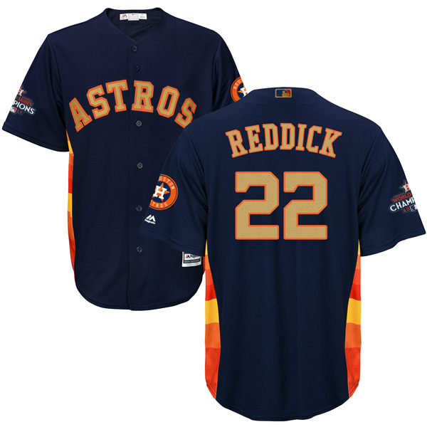 Men's Houston Astros #22 Josh Reddick Navy Blue 2018 Gold Program Cool Base Stitched MLB Jersey Men's Houston Astros #22 Josh Reddick Navy Blue 2018 Gold Program Cool Base Stitched MLB Jersey