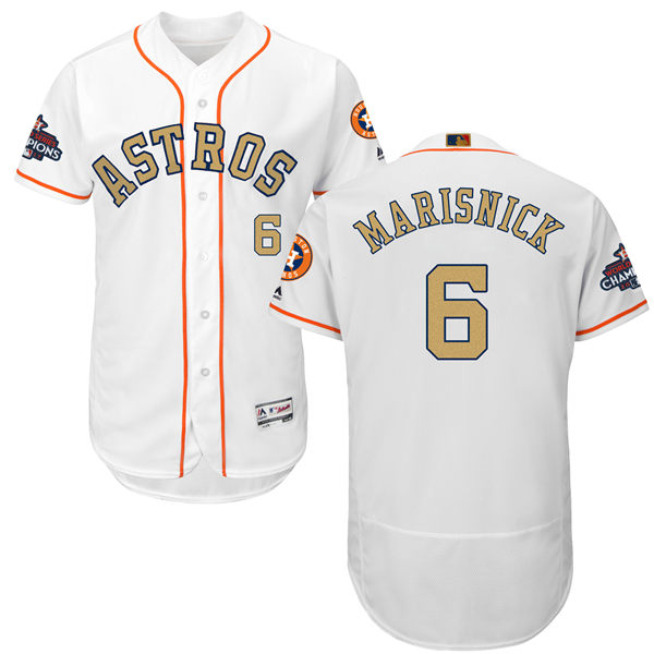 Men's Houston Astros #6 Jake Marisnick White 2018 Gold Program Flexbase Stitched MLB Jersey Men's Houston Astros #6 Jake Marisnick White 2018 Gold Program Flexbase Stitched MLB Jersey