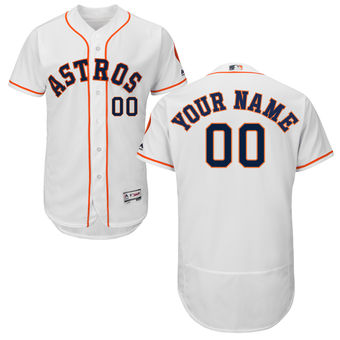 Men's Houston Astros Majestic Home White FlexBase Authentic Collection Custom Jersey Men's Houston Astros Majestic Home White FlexBase Authentic Collection Custom Jersey