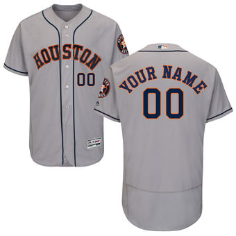 Men's Houston Astros Majestic Road Gray FlexBase Authentic Collection Custom Jersey Men's Houston Astros Majestic Road Gray FlexBase Authentic Collection Custom Jersey