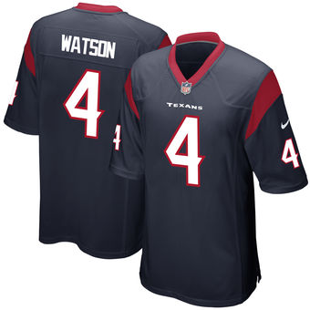 Men's Houston Texans Deshaun Watson Nike Navy 2017 Draft Pick Game Jersey