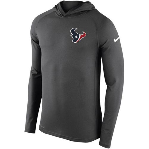 Men's Houston Texans Nike Charcoal Stadium Touch Hooded Performance Long Men's Houston Texans Nike Charcoal Stadium Touch Hooded Performance Long