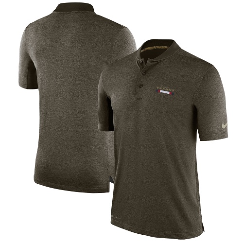 Men's Houston Texans Nike Olive Salute to Service Sideline Polo T-Shirt Men's Houston Texans Nike Olive Salute to Service Sideline Polo T-Shirt