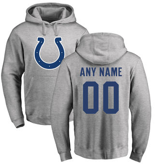 Men's Indianapolis Colts Pro Line Ash Personalized Name & Number Logo Pullover Hoodie