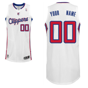 Men's LA Clippers White Custom Authentic Jersey