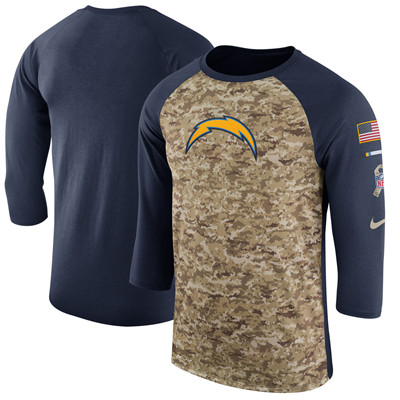 Men's Los Angeles Chargers Nike Camo Navy Salute to Service Sideline Legend Performance Three-Quarter Sleeve T-Shirt Men's Los Angeles Chargers Nike Camo Navy Salute to Service Sideline Legend Performance Three-Quarter Sleeve T-Shirt