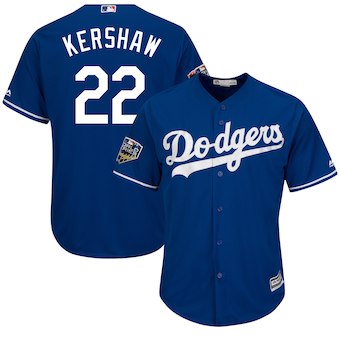 Men's Los Angeles Dodgers Clayton Kershaw Majestic Royal 2018 World Series Cool Base Player Jersey Men's Los Angeles Dodgers Clayton Kershaw Majestic Royal 2018 World Series Cool Base Player Jersey