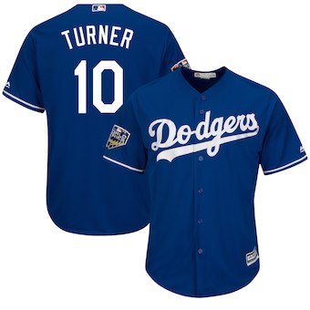 Men's Los Angeles Dodgers Justin Turner Majestic Royal 2018 World Series Cool Base Player Jersey