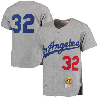 Men's Los Angeles Dodgers Sandy Koufax Mitchell & Ness Gray Authentic Jersey Men's Los Angeles Dodgers Sandy Koufax Mitchell & Ness Gray Authentic Jersey