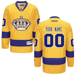 Men's Los Angeles Kings Reebok Gold Premier Alternate Custom Jersey