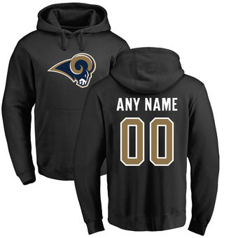 Men's Los Angeles Rams Pro Line Black Personalized Name & Number Logo Pullover Hoodie