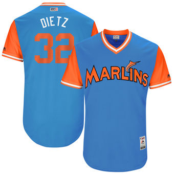 Men's Miami Marlins Derek Dietrich Dietz Majestic Blue 2017 Players Weekend Authentic Jersey Men's Miami Marlins Derek Dietrich Dietz Majestic Blue 2017 Players Weekend Authentic Jersey