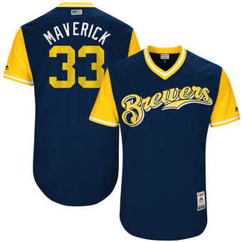 Men's Milwaukee Brewers Brett Phillips Maverick Majestic Navy 2017 Players Weekend Authentic Jersey Men's Milwaukee Brewers Brett Phillips Maverick Majestic Navy 2017 Players Weekend Authentic Jersey