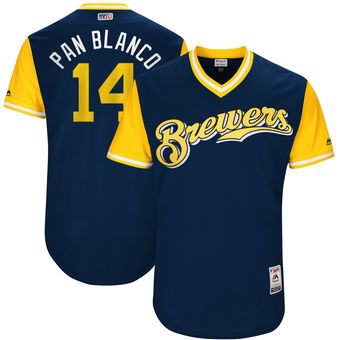 Men's Milwaukee Brewers Hernan Perez Pan Blanco Majestic Navy 2017 Players Weekend Authentic Jersey Men's Milwaukee Brewers Hernan Perez Pan Blanco Majestic Navy 2017 Players Weekend Authentic Jersey