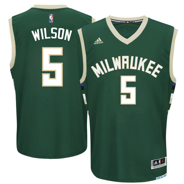 Men's Milwaukee Bucks D.J. Wilson adidas Green 2017 NBA Draft #1 Pick Replica Jersey