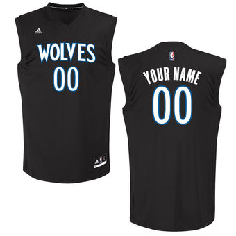 Men's Minnesota Timberwolves adidas Black Custom Chase Jersey