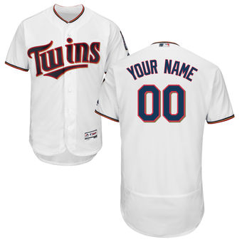 Men's Minnesota Twins Majestic Home White FlexBase Authentic Collection Custom Jersey
