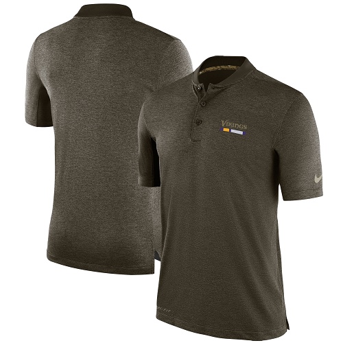 Men's Minnesota Vikings Nike Olive Salute to Service Sideline Polo T-Shirt Men's Minnesota Vikings Nike Olive Salute to Service Sideline Polo T-Shirt