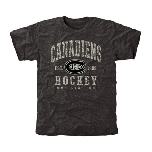 Men's Montreal Canadiens Black Camo Stack T-Shirt