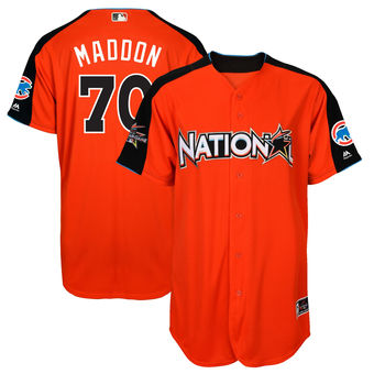 Men's National League Cubs Joe Maddon Majestic Orange 2017 MLB All-Star Game Home Run Derby Player Jersey